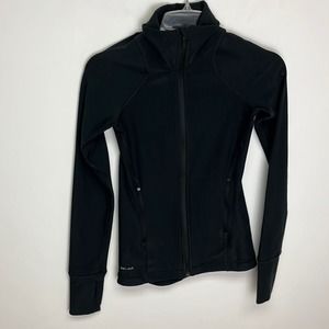 nikebetterworld's dri-fit woman's black no-wrinkle 2-zipper jacket size XS